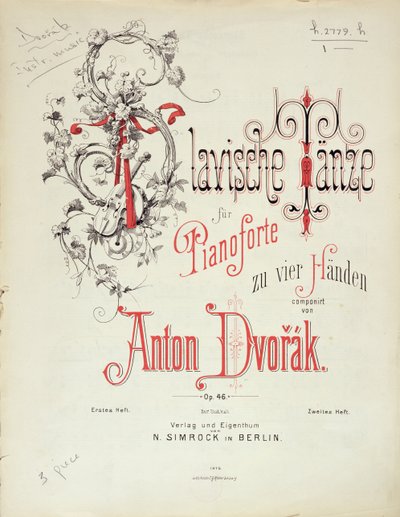 Danzas eslavas de Dvorak, pub. por Simrock de Unbekannt Unbekannt